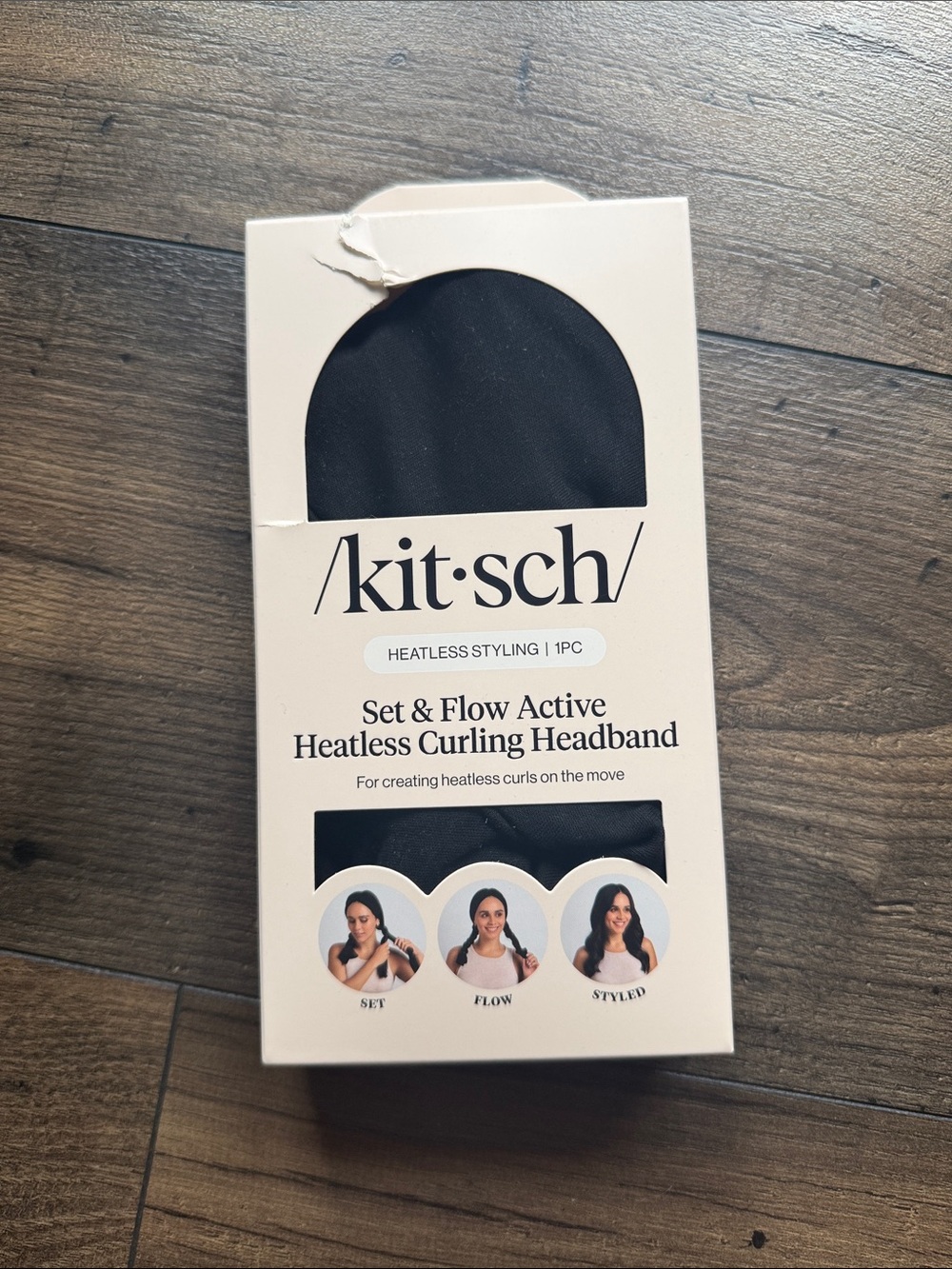 Kitsch Set & Flow Active Heatless Curling Headband - Black🖤